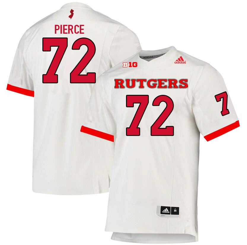 Men #72 Hollin Pierce Rutgers Scarlet Knights College Football Jerseys Sale-White - Click Image to Close